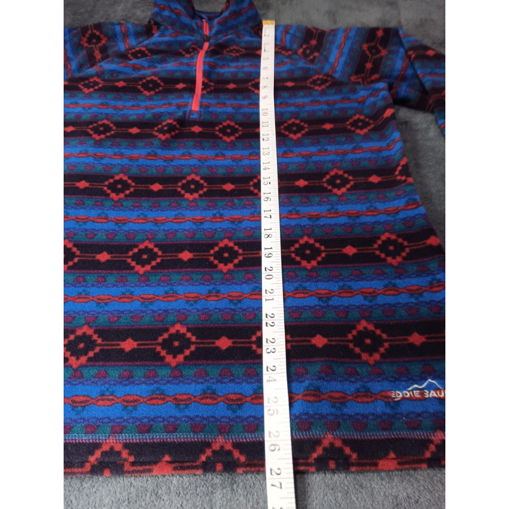 Eddie Bauer Women's Large 1/2 Zip Pullover Fleece Sweatshirt Aztec Tribal - Picture 12 of 12